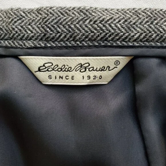 Eddie Bauer Harris Tweed Wool Blend Trousers Side Zipper Wide Leg Size 12 - Picture 8 of 15